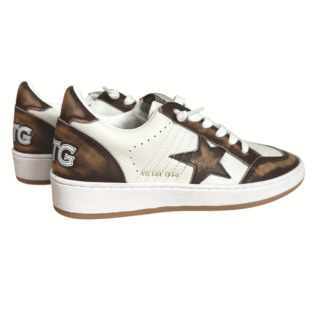 Vintage Havana Women Bronze Distressed Star Low Top Sneakers VH EST 1954 White - Picture 3 of 16